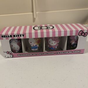 New Hello Kitty Summer Fruit Set Of 4 Glassware Glass Shot 1.5oz Glasses In‎ Box